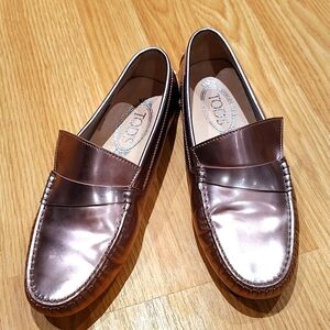 🇮🇹TOD'S Rose Gold Leather Loafers / Shoes